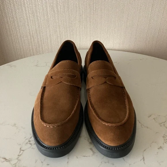 Vagabond Brown Suede Penny Loafers Classic Comfort Neutral Capsule Staple Daily - Picture 4 of 14